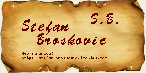 Stefan Brošković vizit kartica